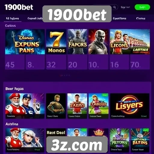 Opções de jogos disponíveis na plataforma 1900bet